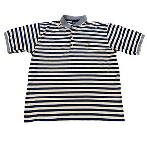 Vintage Masters Collection Golf Polo Shirt Mens L Striped 60s Two Ply Hong Kong